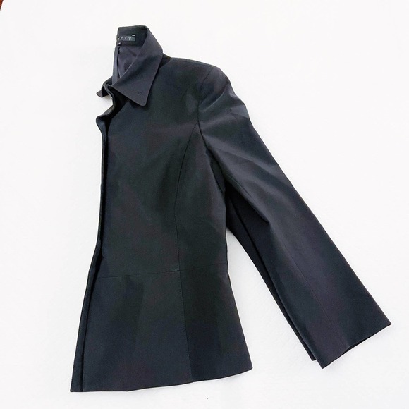 Theory Black Button Down Blazer Jacket with Collar SZ12 - Picture 3 of 11